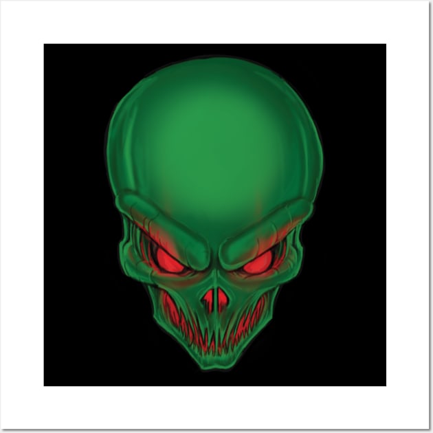 Alien Head Wall Art by kodoarts